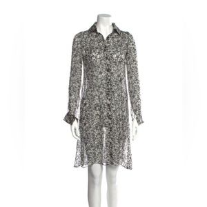 CAROLINA HERRERA Floral Print Knee-Length Dress Size Small